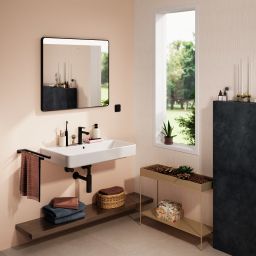 Hansgrohe Xarita Lite Q lustro 80x70 cm prostokątne z oświetleniem czarny mat 54958670