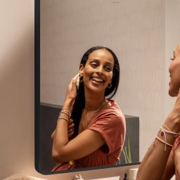 Hansgrohe Xarita Lite Q lustro 100x70 cm prostokątne z oświetleniem czarny mat 54959670