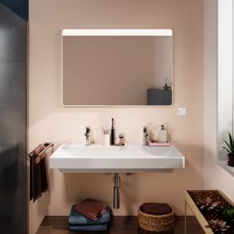 Hansgrohe Xarita Lite Q lustro 100x70 cm prostokątne z oświetleniem biały 54959700