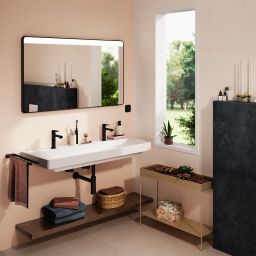 Hansgrohe Xarita Lite Q lustro 120x70 cm prostokątne z oświetleniem czarny mat 54960670