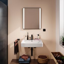 Hansgrohe Xarita Lite Q lustro 60x70 cm prostokątne z oświetleniem czarny mat 54962670