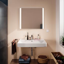 Hansgrohe Xarita Lite Q lustro 80x70 cm prostokątne z oświetleniem biały 54963700