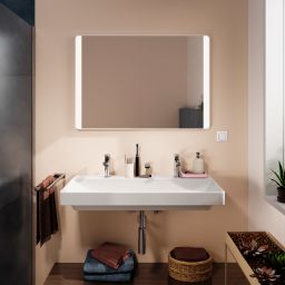 Hansgrohe Xarita Lite Q lustro 100x70 cm prostokątne z oświetleniem biały 54964700