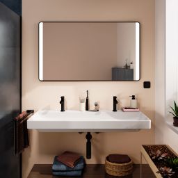 Hansgrohe Xarita Lite Q lustro 120x70 cm prostokątne z oświetleniem czarny mat 54965670