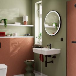 Hansgrohe Xarita Lite S lustro 70x70 cm okrągłe z oświetleniem czarny mat 54966670