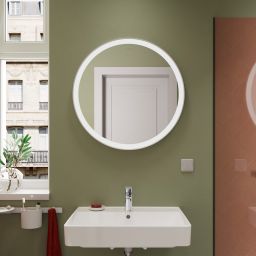 Hansgrohe Xarita Lite S lustro 70x70 cm okrągłe z oświetleniem biały mat 54966700