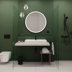 Hansgrohe Xarita Lite S lustro 90x90 cm okrągłe z oświetleniem czarny mat 54967670