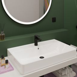 Hansgrohe Xarita Lite S lustro 90x90 cm okrągłe z oświetleniem czarny mat 54967670