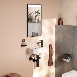 Hansgrohe Xarita Lite Q lustro 36x70 cm prostokątne z oświetleniem czarny mat 54968670
