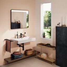 Hansgrohe Xarita Lite Q lustro 80x70 cm prostokątne z oświetleniem czarny mat 54971670