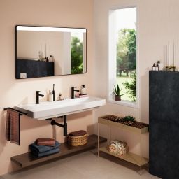 Hansgrohe Xarita Lite Q lustro 120x70 cm prostokątne z oświetleniem czarny mat 54973670