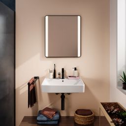 Hansgrohe Xarita Lite Q lustro 60x70 cm prostokątne z oświetleniem czarny mat 54975670