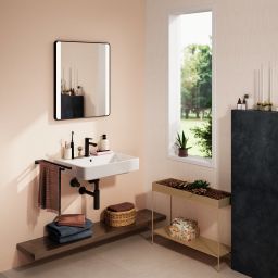 Hansgrohe Xarita Lite Q lustro 60x70 cm prostokątne z oświetleniem czarny mat 54975670