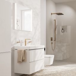 Hansgrohe Xarita Lite Q lustro 80x70 cm prostokątne z oświetleniem biały mat 54976700
