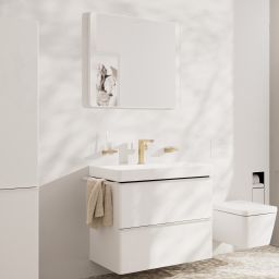 Hansgrohe Xarita Lite Q lustro 80x70 cm prostokątne z oświetleniem biały mat 54976700