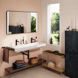 Hansgrohe Xarita Lite Q lustro 120x70 cm prostokątne z oświetleniem czarny mat 54978670