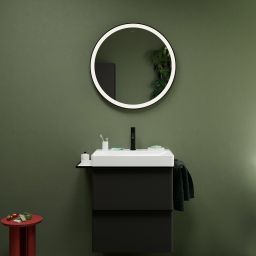 Hansgrohe Xarita Lite S lustro 70x70 cm okrągłe z oświetleniem czarny mat 54979670
