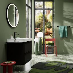 Hansgrohe Xarita Lite S lustro 70x70 cm okrągłe z oświetleniem czarny mat 54979670