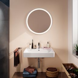 Hansgrohe Xarita Lite S lustro 70x70 cm okrągłe z oświetleniem biały 54979700