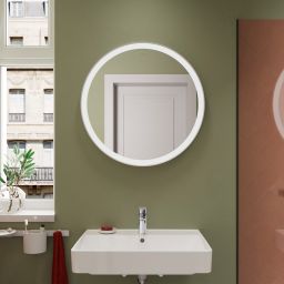 Hansgrohe Xarita Lite S lustro 70x70 cm okrągłe z oświetleniem biały 54979700