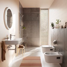 Hansgrohe Xarita Lite S lustro 70x70 cm okrągłe z oświetleniem biały 54979700