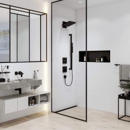 Hansgrohe Unica drążek prysznicowy 90 cm z wężem czarny mat 24403670