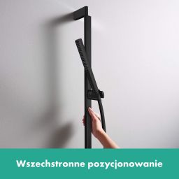 Hansgrohe Unica drążek prysznicowy 90 cm z wężem czarny mat 24405670