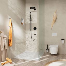 Hansgrohe Unica drążek prysznicowy 90 cm z wężem czarny mat 24405670