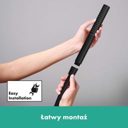 Hansgrohe Unica drążek prysznicowy 90 cm z wężem czarny mat 24405670