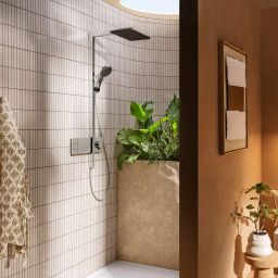 Hansgrohe Raindance Alive Q EcoSmart zestaw prysznicowy ścienny termostatyczny z deszczownicą chrom 24591000