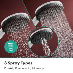 Hansgrohe Raindance Alive S zestaw prysznicowy ścienny termostatyczny z deszczownicą biały 24595700