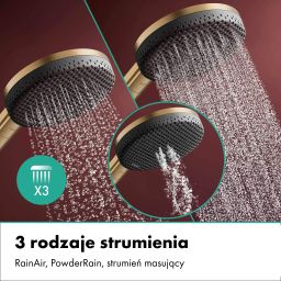 Hansgrohe Raindance Alive Q zestaw prysznicowy podtynkowy termostatyczny z deszczownicą brąz szczotkowany 24620140