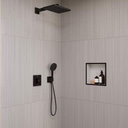 Hansgrohe Raindance Alive Q zestaw prysznicowy podtynkowy termostatyczny z deszczownicą czarny 24620670