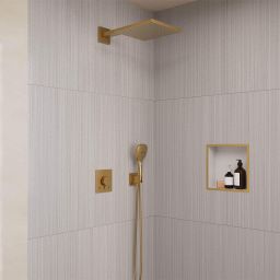 Hansgrohe Raindance E zestaw prysznicowy podtynkowy termostatyczny z deszczownicą brąz szczotkowany 24623140