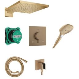 Hansgrohe Raindance E zestaw prysznicowy podtynkowy termostatyczny z deszczownicą brąz szczotkowany 24623140