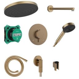 Hansgrohe Pulsify S zestaw prysznicowy podtynkowy termostatyczny z deszczownicą brąz szczotkowany 24624140