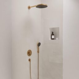 Hansgrohe Pulsify S zestaw prysznicowy podtynkowy termostatyczny z deszczownicą brąz szczotkowany 24624140