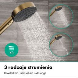 Hansgrohe Pulsify S zestaw prysznicowy podtynkowy termostatyczny z deszczownicą brąz szczotkowany 24624140