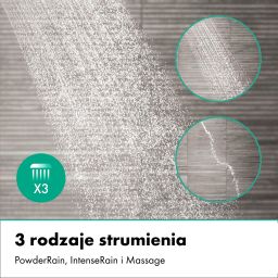 Hansgrohe Pulsify S zestaw prysznicowy podtynkowy termostatyczny z deszczownicą czarny mat 24624670