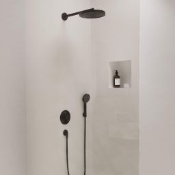 Hansgrohe Pulsify S zestaw prysznicowy podtynkowy termostatyczny z deszczownicą czarny mat 24624670
