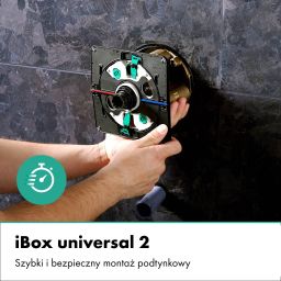 Hansgrohe Pulsify E zestaw prysznicowy podtynkowy termostatyczny z deszczownicą czarny mat 24625670