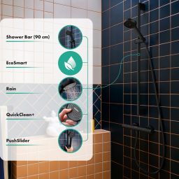 Hansgrohe Activera S zestaw prysznicowy ścienny czarny 28042670