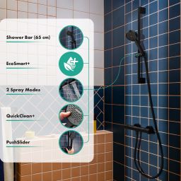 Hansgrohe Activera Select S zestaw prysznicowy ścienny czarny 28045670