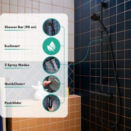 Hansgrohe Activera Select S zestaw prysznicowy ścienny czarny 28046670