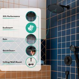 Hansgrohe Activera S deszczownica 24x24 cm okrągła czarna 28057670