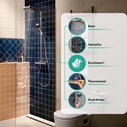 Hansgrohe Activera S zestaw prysznicowy ścienny termostatyczny z deszczownicą chrom 28078000