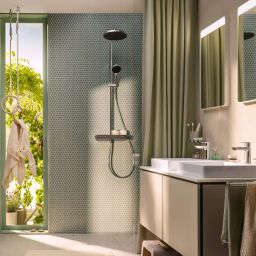 Hansgrohe Activera S zestaw prysznicowy ścienny termostatyczny z deszczownicą chrom 28639000
