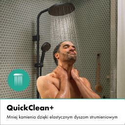 Hansgrohe Activera S zestaw prysznicowy ścienny termostatyczny z deszczownicą czarny mat 28639670