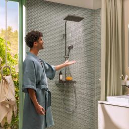 Hansgrohe Activera Q zestaw prysznicowy ścienny termostatyczny z deszczownicą chrom 28648000