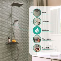 Hansgrohe Activera Q zestaw prysznicowy ścienny termostatyczny z deszczownicą chrom 28648000